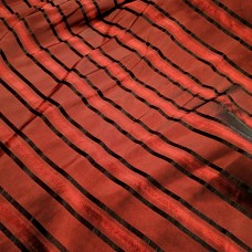 Ткань Тафта полоска (бордовый с черным), 3611